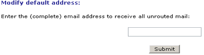 Default Email Address Interface